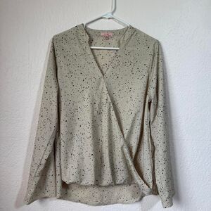 P.S. Love Women's Cream and Tan Blouse